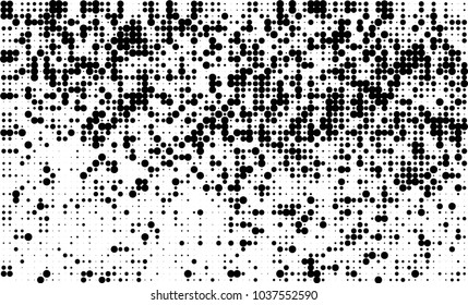 An abstract halftone texture. Black and white pattern of dots on a white background. Texture for printing on business cards, badges, posters, labels