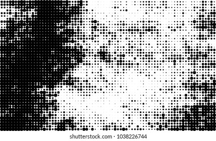 An abstract halftone texture. Black and white pattern of dots on a white background. Texture for printing on business cards, badges, posters, labels