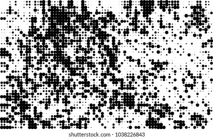 An abstract halftone texture. Black and white pattern of dots on a white background. Texture for printing on business cards, badges, posters, labels