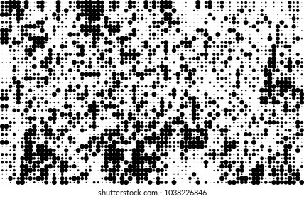 An abstract halftone texture. Black and white pattern of dots on a white background. Texture for printing on business cards, badges, posters, labels