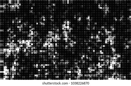 An abstract halftone texture. Black and white pattern of dots on a white background. Texture for printing on business cards, badges, posters, labels