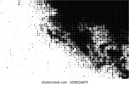 An abstract halftone texture. Black and white pattern of dots on a white background. Texture for printing on business cards, badges, posters, labels