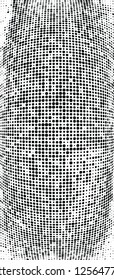 Abstract halftone texture is black and white. Convex background of dots randomly arranged