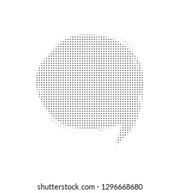 An abstract halftone texture. Black and white pattern of dots on a white background.