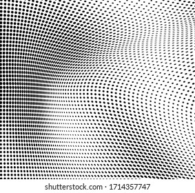 Abstract half-tone texture. Black and white chaotic background of dots