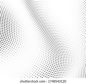 Abstract half-tone texture. Black and white chaotic background of dots