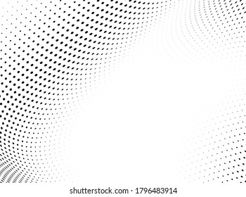 Abstract half-tone texture. Black and white chaotic background of dots