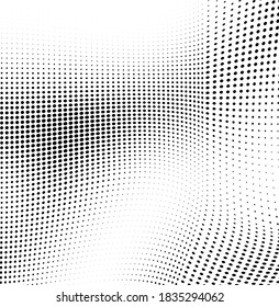 Abstract half-tone texture. Black and white chaotic background of dots