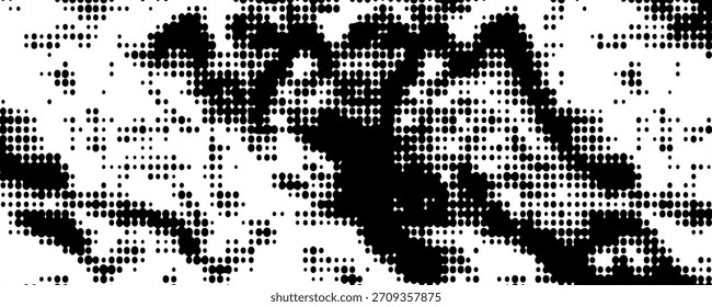  Textura de semitono abstracto. Patrón blanco y negro de puntos sobre un fondo blanco. Textura para imprimir en tarjetas de visita, insignias, carteles, etiquetas. Vector