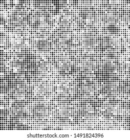 Abstract halftone texture. Chaotic background of black dots on white