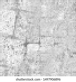 Abstract halftone texture. Chaotic background of black dots on white
