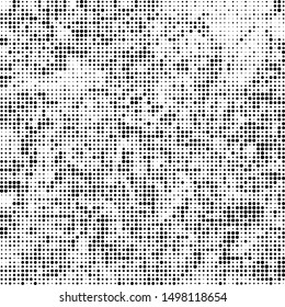 Abstract halftone texture. Chaotic background of black dots on white