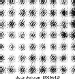 Abstract halftone texture. Chaotic background of black dots on white