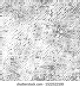 Abstract halftone texture. Chaotic background of black dots on white