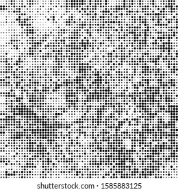 Abstract halftone texture. Chaotic background of black dots on white