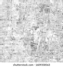 Abstract halftone texture. Chaotic background of black dots on white