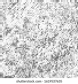 Abstract halftone texture. Chaotic background of black dots on white