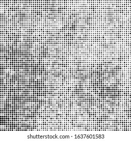 Abstract halftone texture. Chaotic background of black dots on white