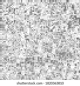 Abstract halftone texture. Chaotic background of black dots on white
