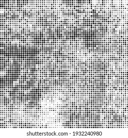 Abstract halftone texture. Chaotic background of black dots on white