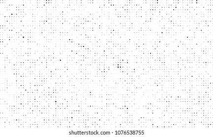 An abstract halftone texture. A chaotic pattern of black dots on a white background