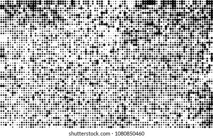 An abstract halftone texture. A chaotic pattern of black dots on a white background