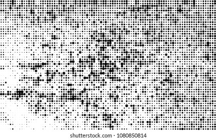 An abstract halftone texture. A chaotic pattern of black dots on a white background