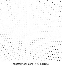 Abstract halftone texture. Chaotic pattern of black dots on white background. Futuristic grunge surface