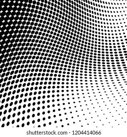 Abstract halftone texture. Chaotic pattern of black dots on white background. Futuristic grunge surface