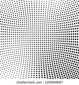 Abstract halftone texture. Chaotic pattern of black dots on white background. Futuristic grunge surface