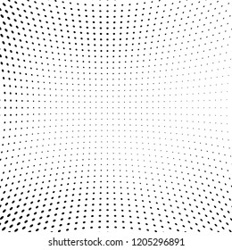 Abstract halftone texture. Chaotic pattern of black dots on white background. Futuristic grunge surface