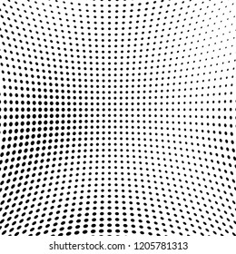 Abstract halftone texture. Chaotic pattern of black dots on white background. Futuristic grunge surface