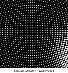 Abstract halftone texture. Chaotic pattern of black dots on white background. Futuristic grunge surface
