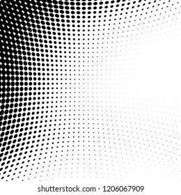 Abstract halftone texture. Chaotic pattern of black dots on white background. Futuristic grunge surface