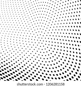 Abstract halftone texture. Chaotic pattern of black dots on white background. Futuristic grunge surface