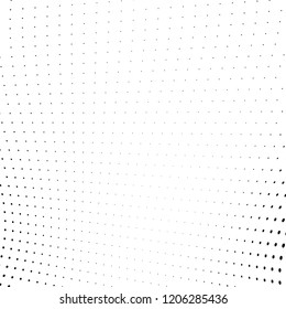 Abstract halftone texture. Chaotic pattern of black dots on white background. Futuristic grunge surface
