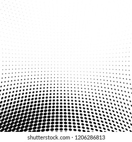 Abstract halftone texture. Chaotic pattern of black dots on white background. Futuristic grunge surface