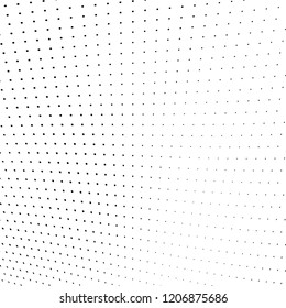 Abstract halftone texture. Chaotic pattern of black dots on white background. Futuristic grunge surface