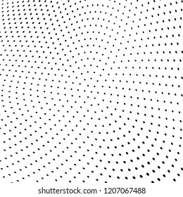 Abstract halftone texture. Chaotic pattern of black dots on white background. Futuristic grunge surface