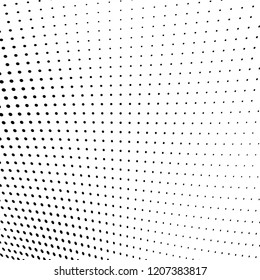 Abstract halftone texture. Chaotic pattern of black dots on white background. Futuristic grunge surface