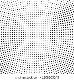 Abstract halftone texture. Chaotic pattern of black dots on white background. Futuristic grunge surface