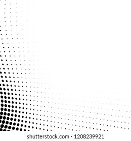 Abstract halftone texture. Chaotic pattern of black dots on white background. Futuristic grunge surface