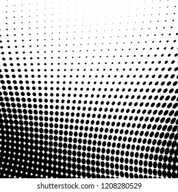 Abstract halftone texture. Chaotic pattern of black dots on white background. Futuristic grunge surface