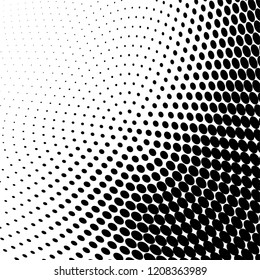 Abstract halftone texture. Chaotic pattern of black dots on white background. Futuristic grunge surface