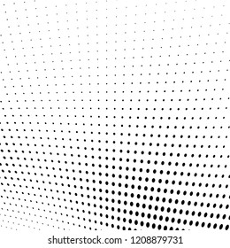 Abstract halftone texture. Chaotic pattern of black dots on white background. Futuristic grunge surface