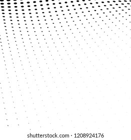 Abstract halftone texture. Chaotic pattern of black dots on white background. Futuristic grunge surface