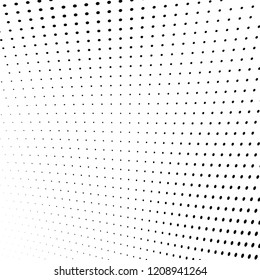 Abstract halftone texture. Chaotic pattern of black dots on white background. Futuristic grunge surface
