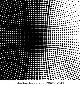 Abstract halftone texture. Chaotic pattern of black dots on white background. Futuristic grunge surface