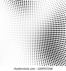 Abstract halftone texture. Chaotic pattern of black dots on white background. Futuristic grunge surface