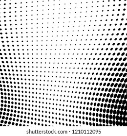 Abstract halftone texture. Chaotic pattern of black dots on white background. Futuristic grunge surface
